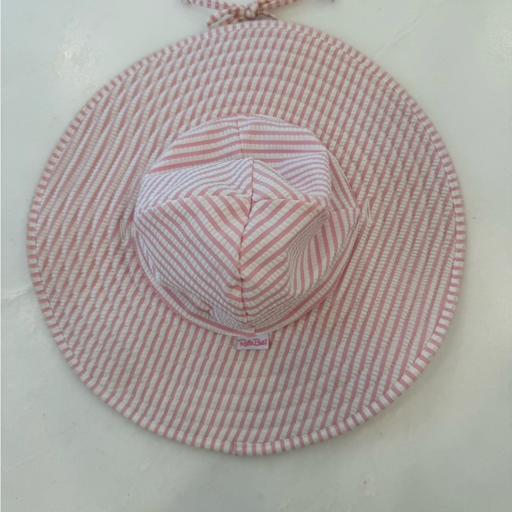 Ruffle Butts Pink Striped Kids Sun Hat 12m-2T